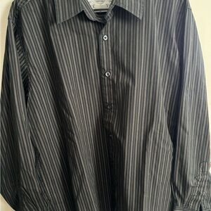 Black Striped Men's Button Down Shirt